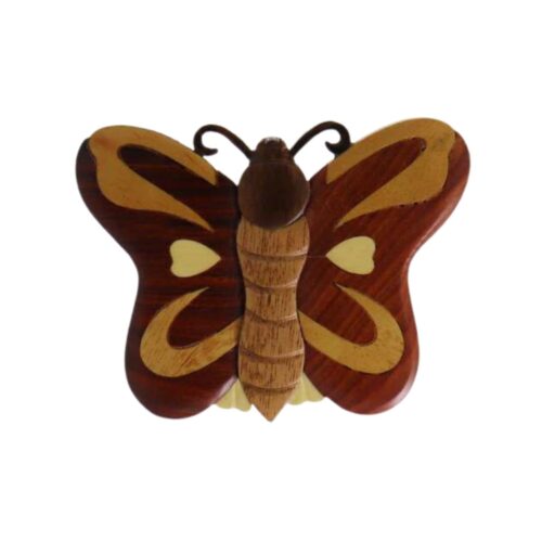 butterfly autumn wings intarsia wooden ornament