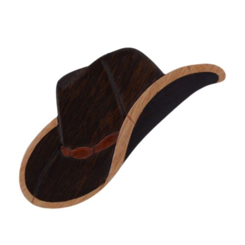 cowboy hata intarsia wooden ornament