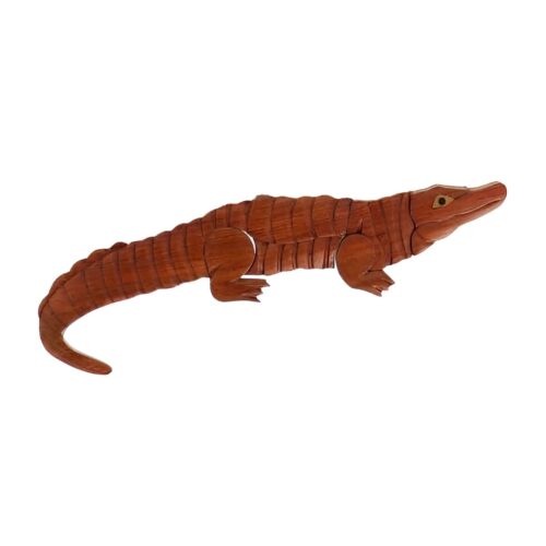 crocodile river spine intarsia wooden ornament