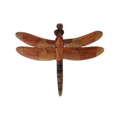 dragonfly serenity intarasia wooden ornament
