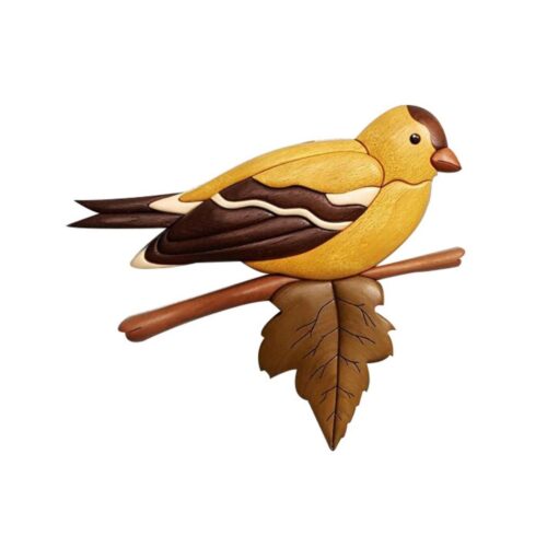 golden melody intarsia wooden ornament