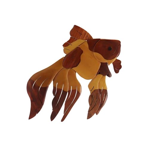 goldfish drift intarsia wooden fish ornament